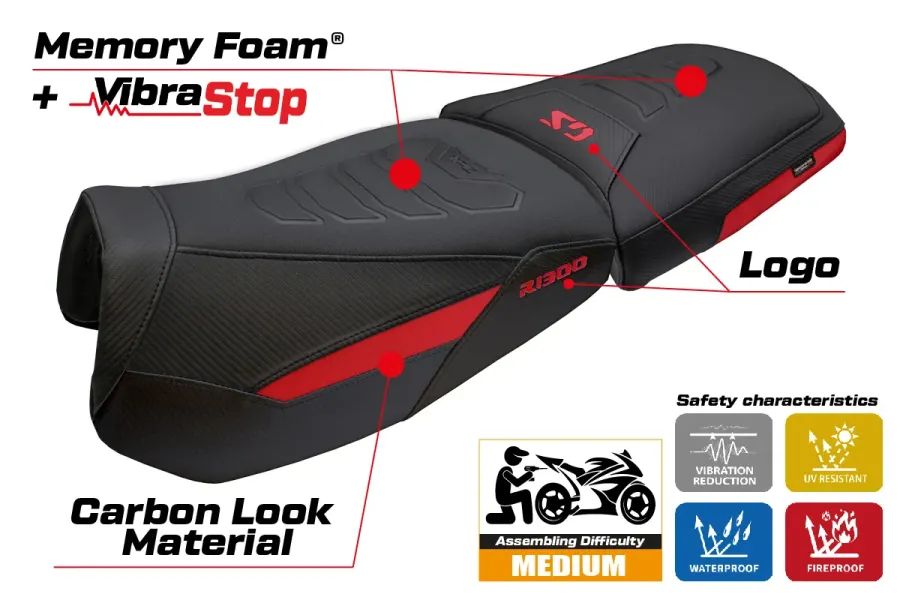Rivestimento sella compatibile - BMW R 1300 GS ADVENTURE Trophy 2024-2026 - mod Bear Comfort System Plus