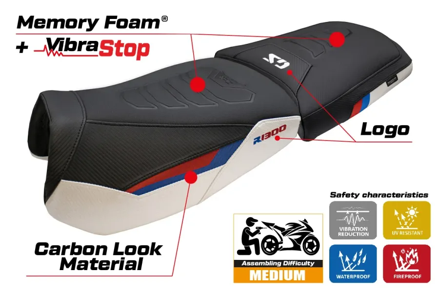 Funda de asiento compatible - BMW R 1300 GS ADVENTURE Trophy 2024-2026 - mod Bear Comfort System Plus