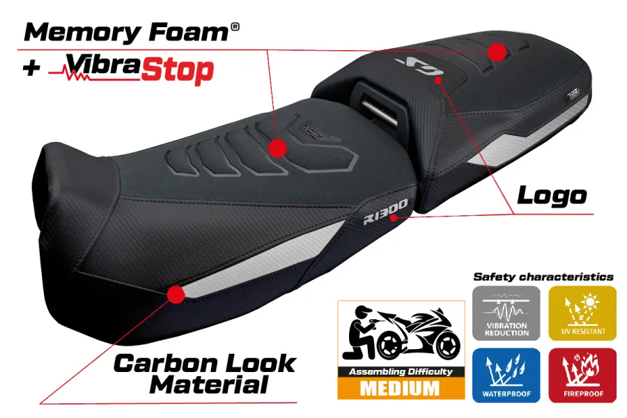 Housse de selle compatible - BMW R 1300 GS ADVENTURE 2024-2026 - mod Ulma Comfort System Plus