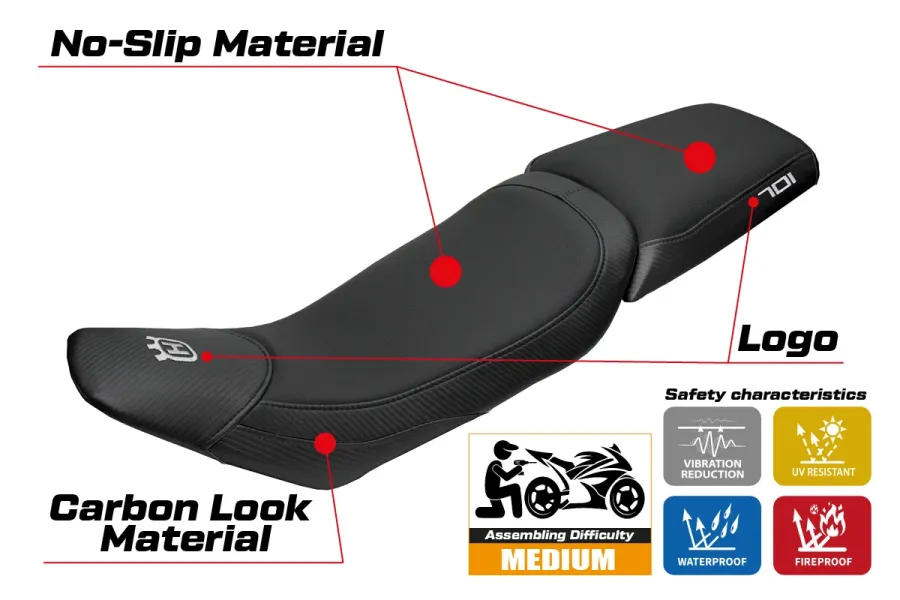 Housse de selle compatible - Husqvarna Vitpillen 701 2018-2020 - mod Nacka