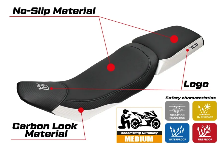 Housse de selle compatible - Husqvarna Vitpillen 701 2018-2020 - mod Nacka