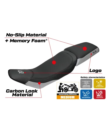 Sitzbezug kompatibel - Husqvarna Vitpillen 701 2018-2020 - mod Nacka Comfort System