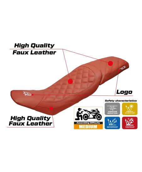 Housse de selle compatible - Husqvarna Vitpillen 701 2018-2020 - mod Nacka Vintage