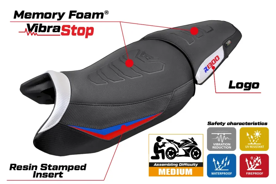 Seat cover compatible - BMW R 1300 GS 2023-2026 - mod Koln Comfort System Plus