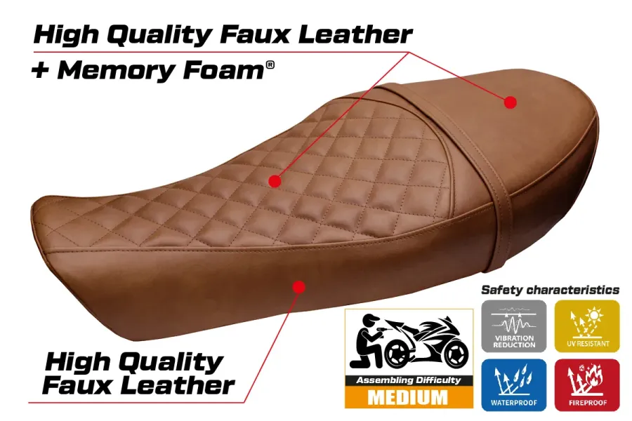 Rivestimento sella compatibile - Moto Guzzi V9 Roamer 2016-2024 - mod Aversa Comfort System