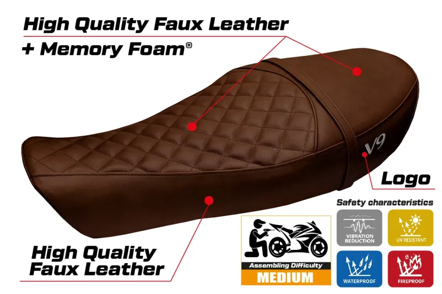 Seat cover compatible - Moto Guzzi V9 Roamer 2016-2024 - mod Aversa Comfort System