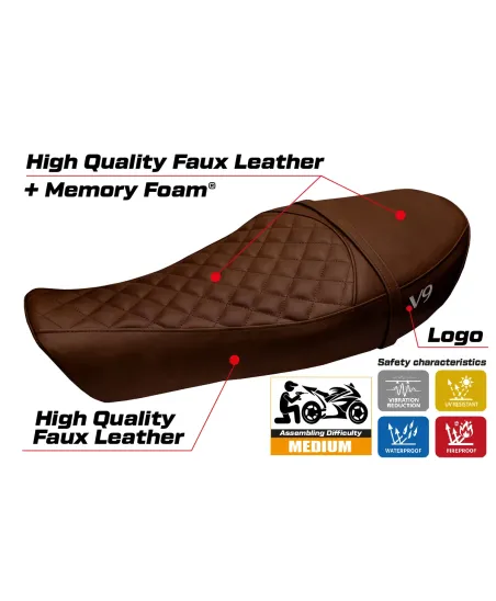 Seat cover compatible - Moto Guzzi V9 Roamer 2016-2024 - mod Aversa Comfort System