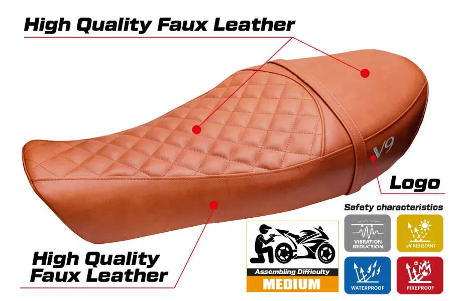 Rivestimento sella compatibile - Moto Guzzi V9 Roamer 2016-2024 - mod Aversa
