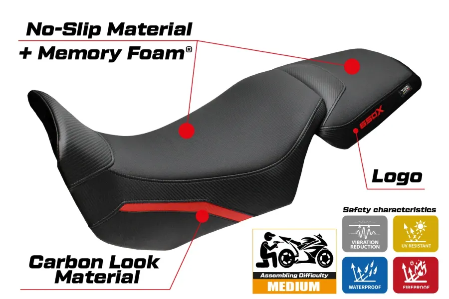 Rivestimento sella compatibile - QJ Motor SVT 650 X 2024-2026 - mod Xintai Comfort System
