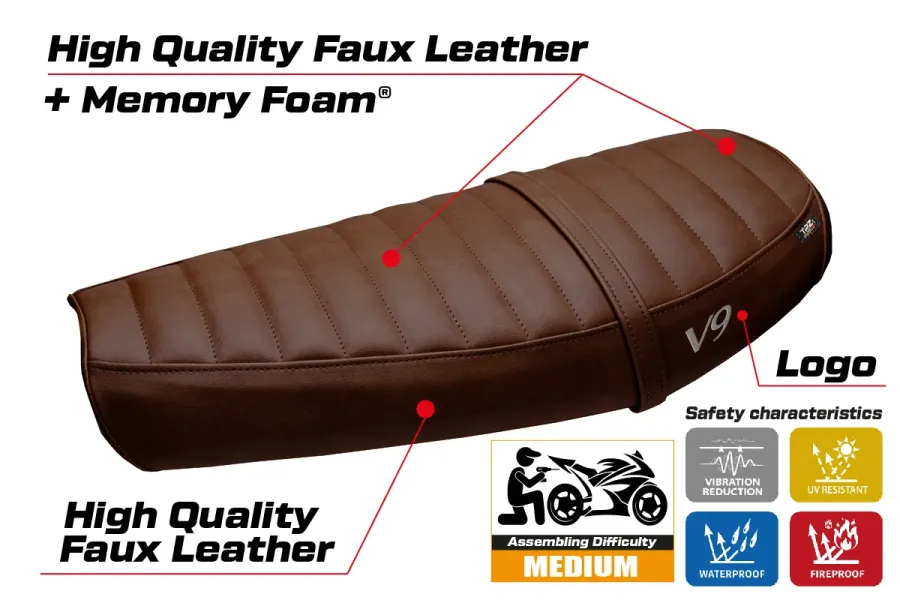 Seat cover compatible - Moto Guzzi V9 Bobber 2016-2018 - mod Acerra Comfort System
