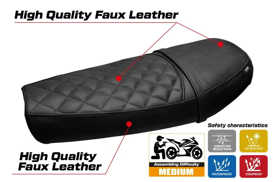 Seat cover compatible - Moto Guzzi V9 Bobber 2016-2018 - mod Scampia