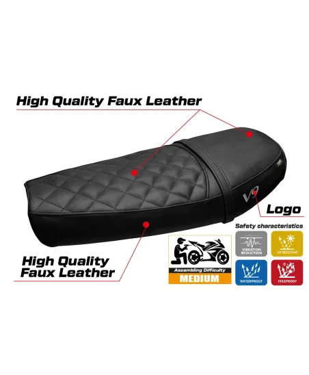 Housse de selle compatible - Moto Guzzi V9 Bobber 2016-2018 - mod Scampia
