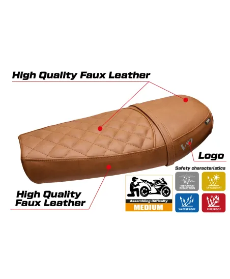 Seat cover compatible - Moto Guzzi V9 Bobber 2016-2018 - mod Scampia