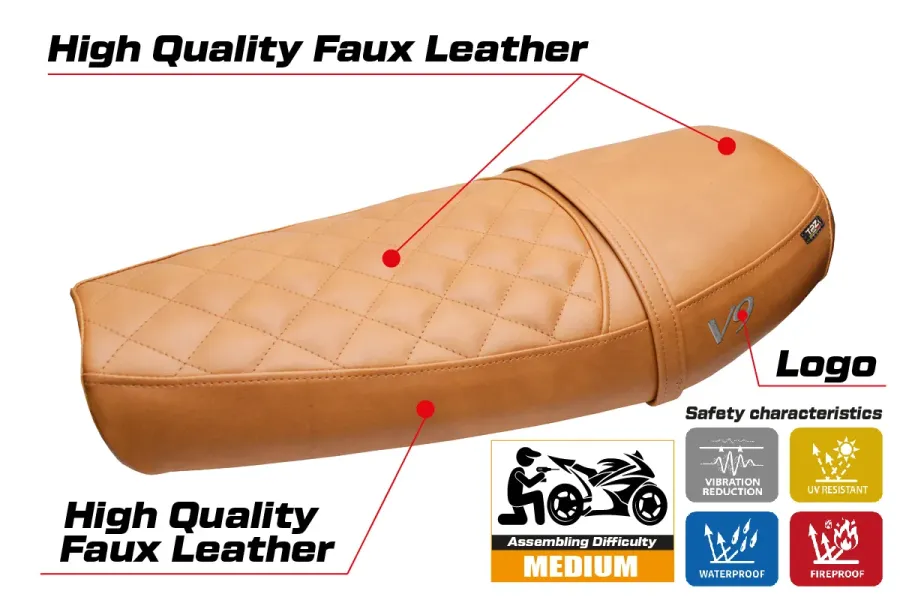Seat cover compatible - Moto Guzzi V9 Bobber 2016-2018 - mod Scampia