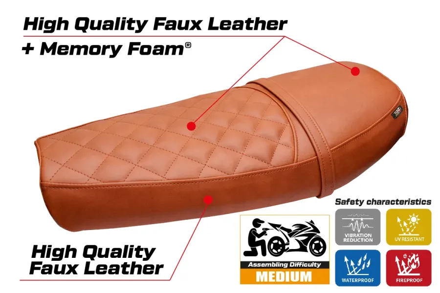 Seat cover compatible - Moto Guzzi V9 Bobber 2016-2018 - mod Scampia Comfort System