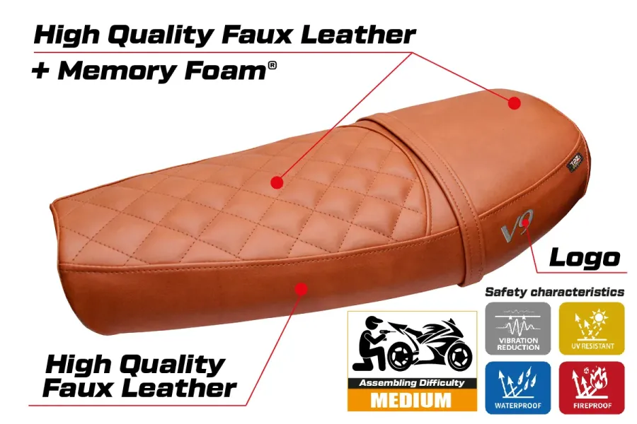 Sitzbezug kompatibel - Moto Guzzi V9 Bobber 2016-2018 - mod Scampia Comfort System