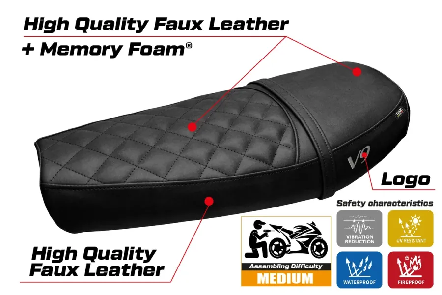 Sitzbezug kompatibel - Moto Guzzi V9 Bobber 2016-2018 - mod Scampia Comfort System