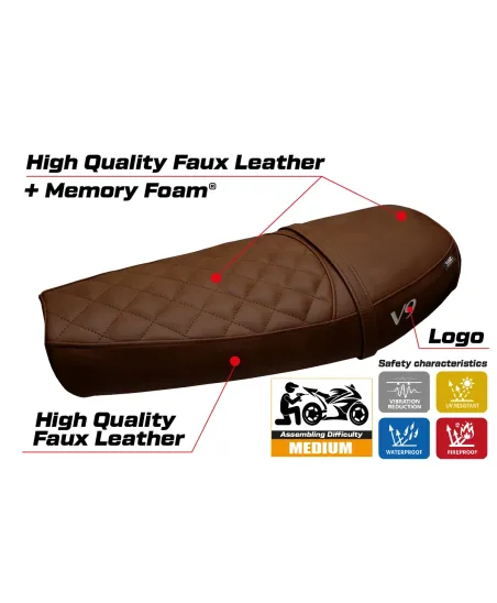 Housse de selle compatible - Moto Guzzi V9 Bobber 2016-2018 - mod Scampia Comfort System