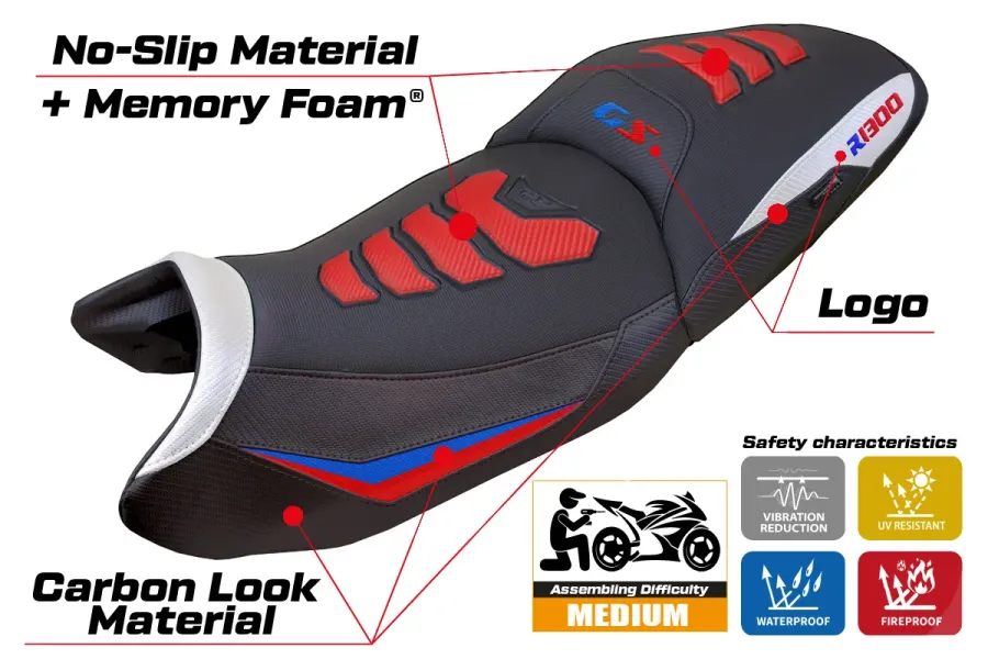 Rivestimento sella compatibile - BMW R 1300 GS Touring 2023-2026 - mod Ahus Comfort System Plus