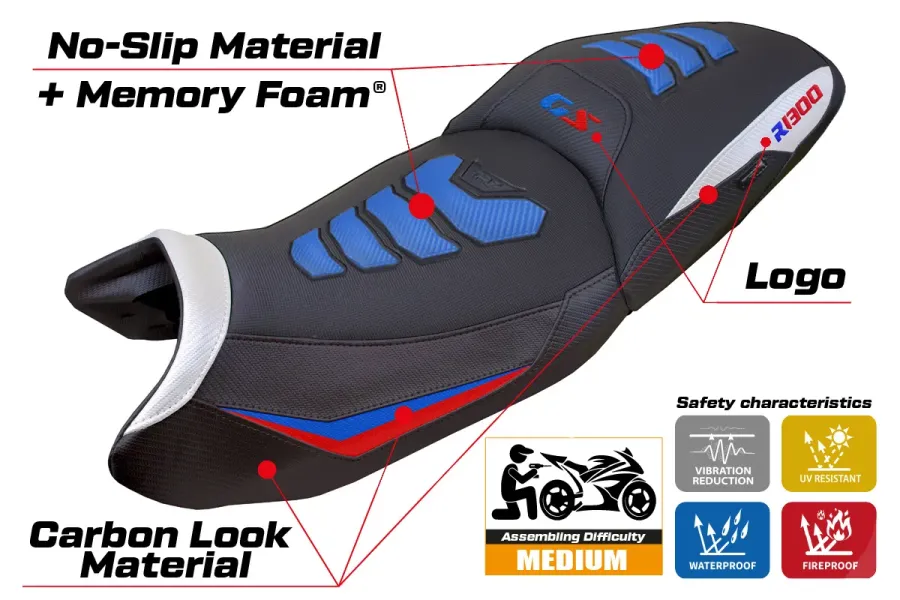 Seat cover compatible - BMW R 1300 GS Touring 2023-2026 - mod Ahus Comfort System Plus