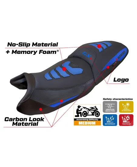 Funda de asiento compatible - BMW R 1300 GS Touring 2023-2026 - mod Ahus Comfort System Plus