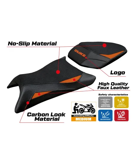 Housse de selle compatible - KTM 125 Duke 2024-2026 - mod Mola Ultragrip