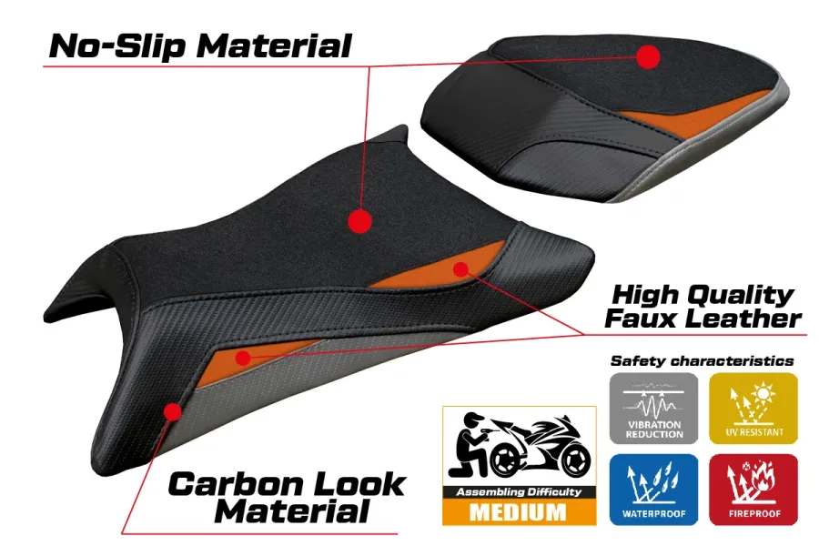 Seat cover compatible - KTM 125 Duke 2024-2026 - mod Mola Ultragrip