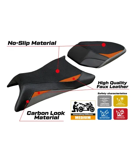 Funda de asiento compatible - KTM 125 Duke 2024-2026 - mod Mola Ultragrip