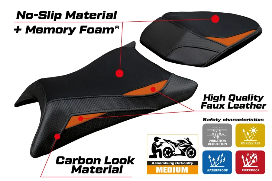 Funda de asiento compatible - KTM 125 Duke 2024-2026 - mod Mola Comfort System