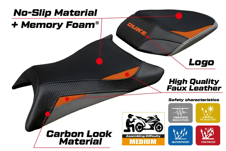 Sitzbezug kompatibel - KTM 125 Duke 2024-2026 - mod Mola Comfort System