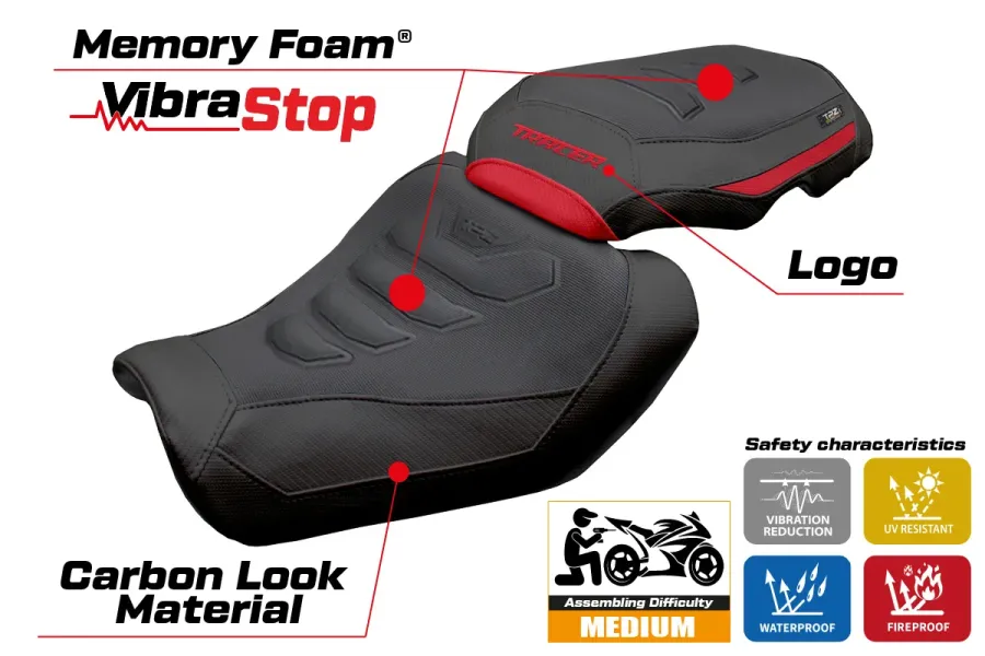 Funda de asiento compatible - Yamaha Tracer 9 / 9 GT 2025-2026 - mod Ness Comfort System Plus