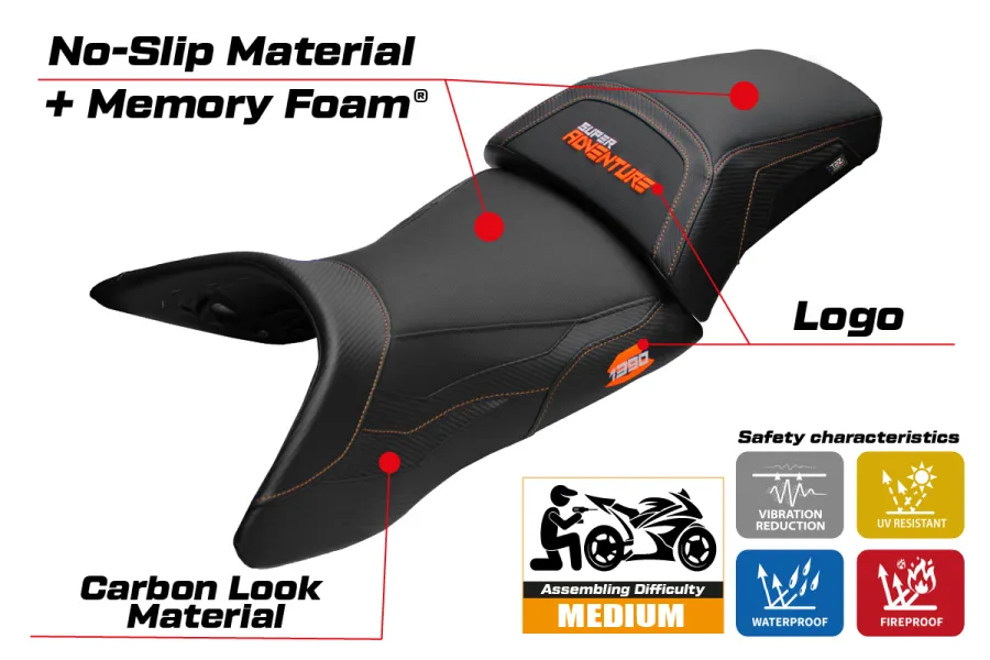 Sitzbezug kompatibel - KTM 1390 Super Adventure S 2025 - mod Enns Comfort System