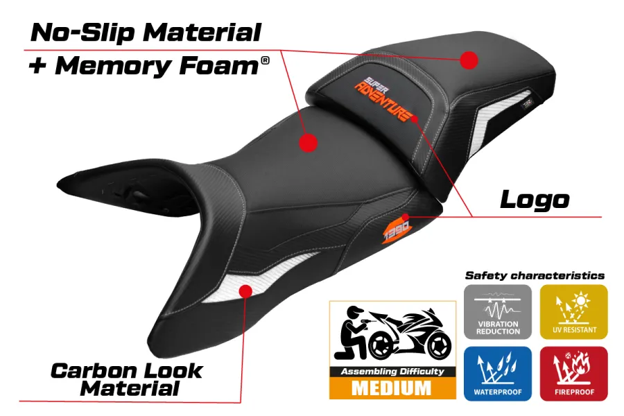 Sitzbezug kompatibel - KTM 1390 Super Adventure S 2025 - mod Enns Comfort System