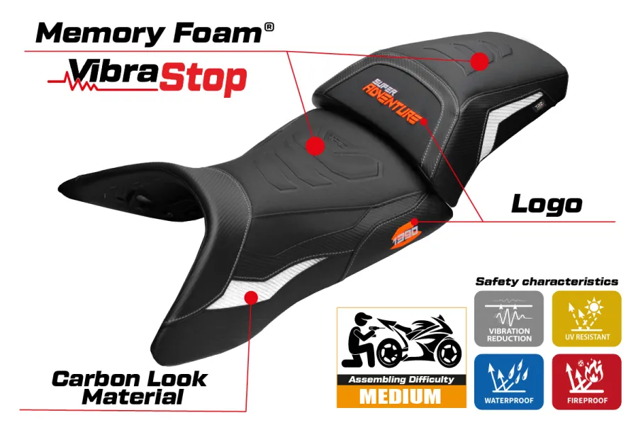 Rivestimento sella compatibile - KTM 1390 Super Adventure S 2025-2026 - mod Enns Comfort System Plus