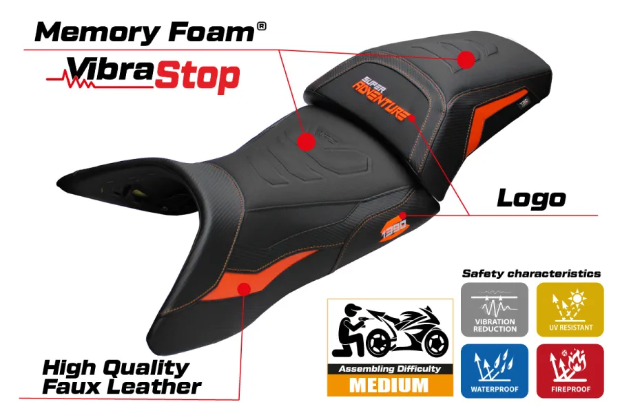 Rivestimento sella compatibile - KTM 1390 Super Adventure S 2025-2026 - mod Enns Comfort System Plus