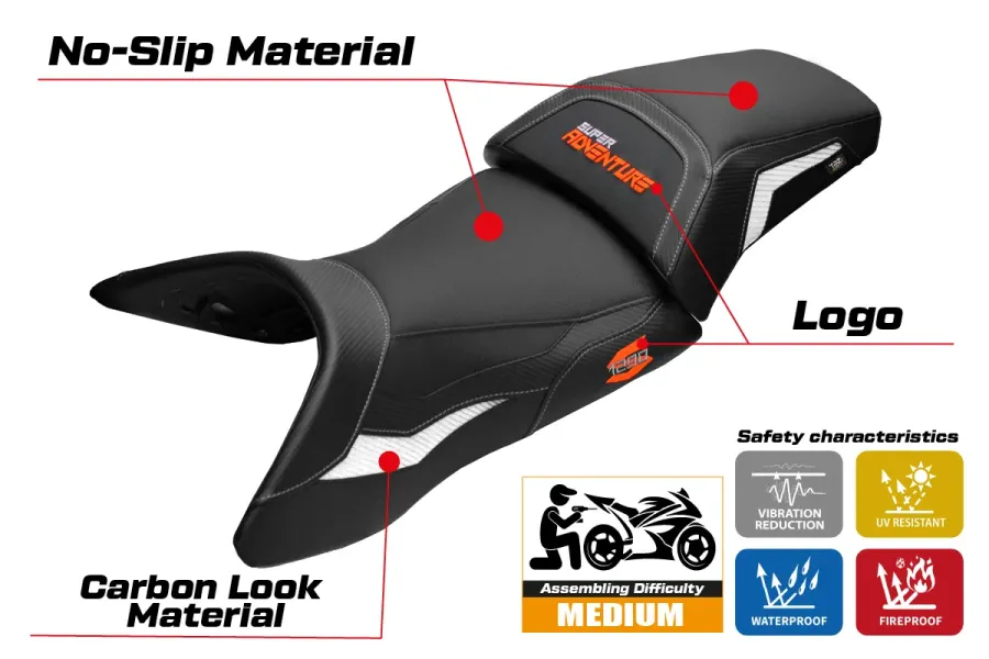 Rivestimento sella compatibile - KTM 1290 Super Adventure S 2021-2025 - mod Lumiar