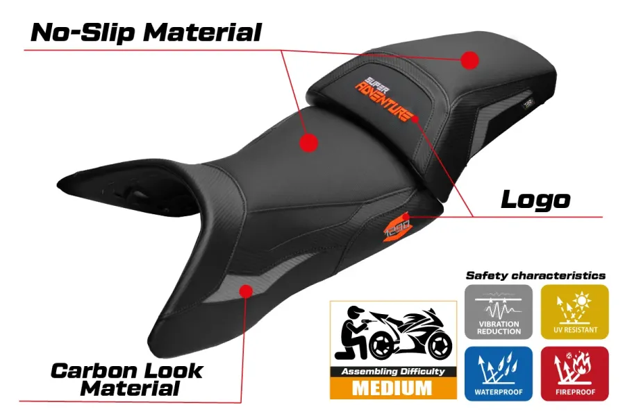 Rivestimento sella compatibile - KTM 1290 Super Adventure S 2021-2025 - mod Lumiar