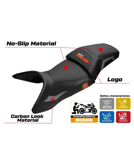 Rivestimento sella compatibile - KTM 1290 Super Adventure S 2021-2025 - mod Lumiar