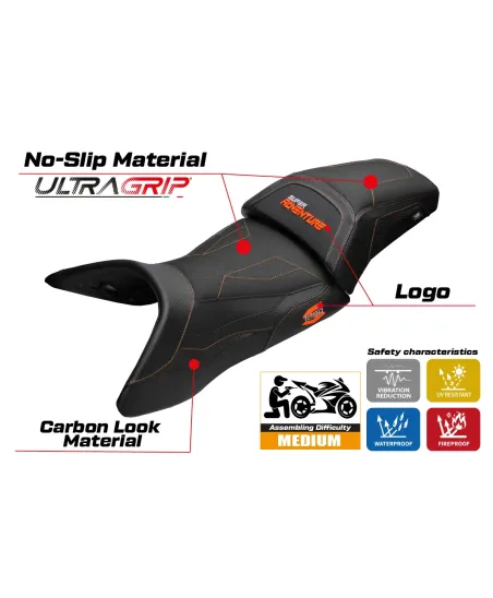 Sitzbezug kompatibel - KTM 1290 Super Adventure S 2021 - 2024 - mod Lumiar Ultragrip