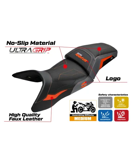 Funda de asiento compatible - KTM 1290 Super Adventure S 2021 - 2024 - mod Lumiar Ultragrip