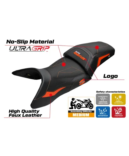 Seat cover compatible - KTM 1290 Super Adventure S 2021-2025 - mod Lumiar Ultragrip