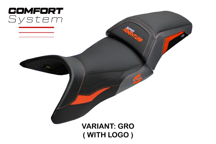 Housse de selle compatible KTM 1290 Super Adventure S (21-22) modèle Lumiar comfort system