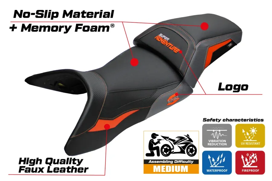 Sitzbezug kompatibel - KTM 1290 Super Adventure S 2021 - 2024 - mod Lumiar Comfort System