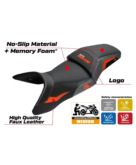 Housse de selle compatible - KTM 1290 Super Adventure S 2021 - 2024 - mod Lumiar Comfort System