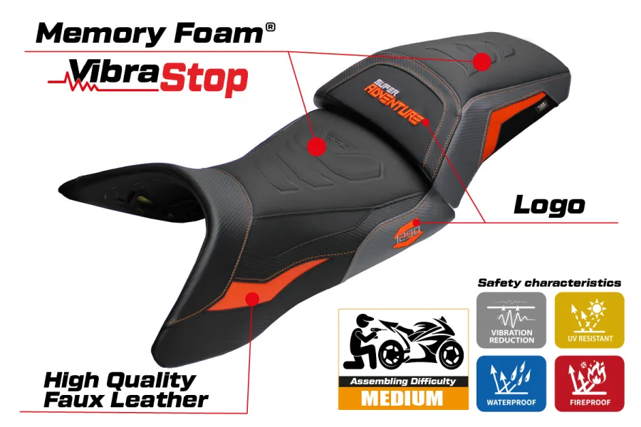 Sitzbezug kompatibel - KTM 1290 Super Adventure S 2021-2025 - mod Lumiar Comfort System Plus