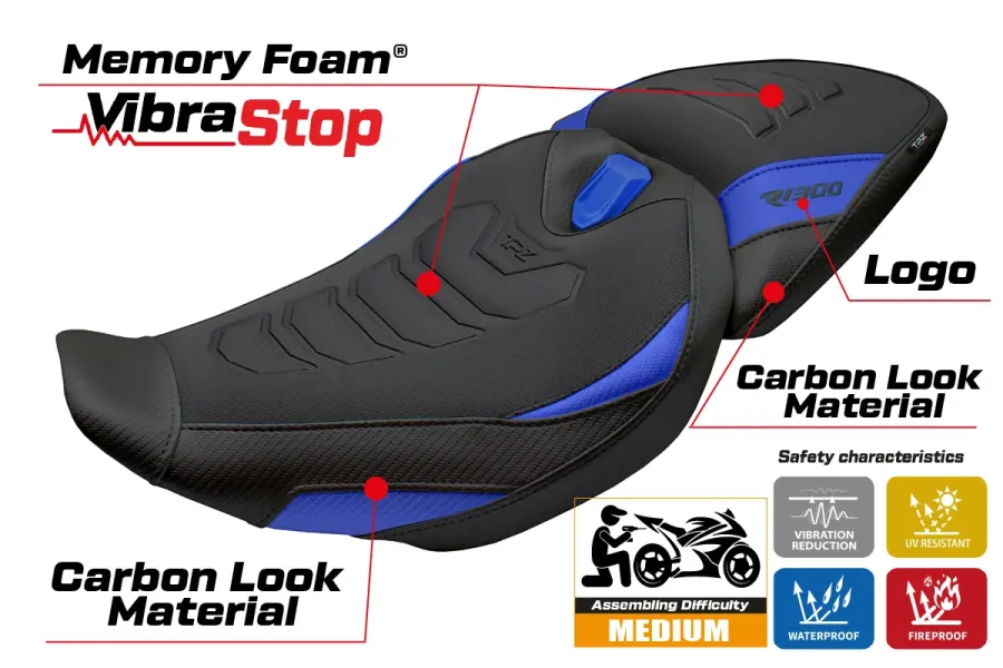Funda de asiento compatible - BMW R 1300 R 2025-2026 - mod Remy Comfort System Plus