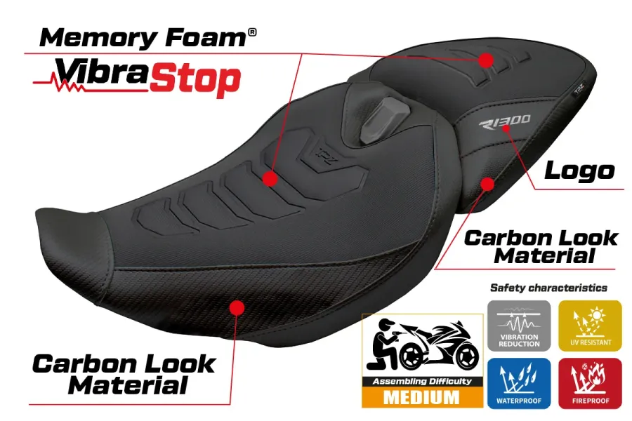 Funda de asiento compatible - BMW R 1300 R 2025-2026 - mod Remy Comfort System Plus