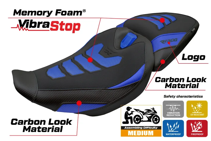 Funda de asiento compatible - BMW R 1300 R 2025-2026 - mod Remy Comfort System Plus