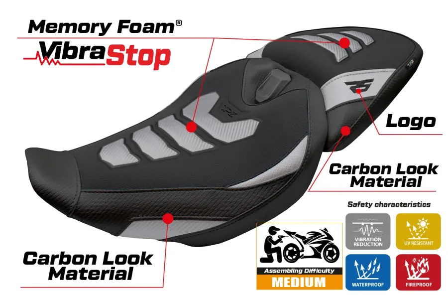 Funda de asiento compatible - BMW R 1300 RS 2025-2026 - mod Sohar Comfort System Plus