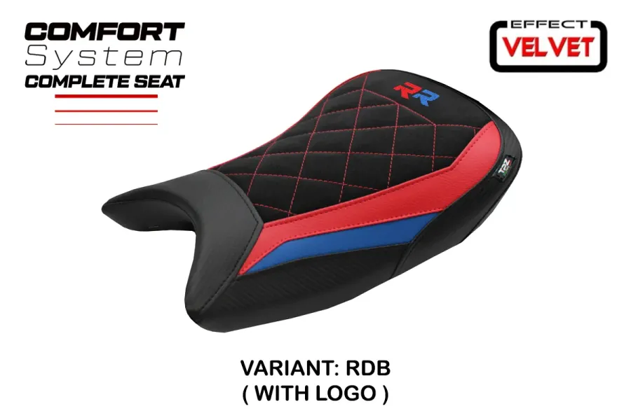 Komplette Sitzbank kompatibel - BMW S 1000 RR 2019-2026 - mod Varel Velvet Comfort System